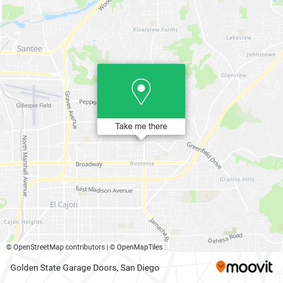 Mapa de Golden State Garage Doors