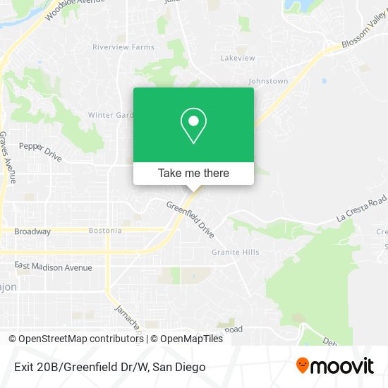 Exit 20B/Greenfield Dr/W map