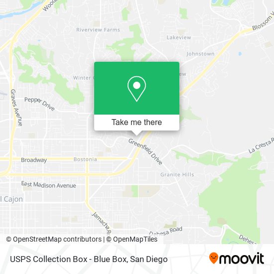 Mapa de USPS Collection Box - Blue Box