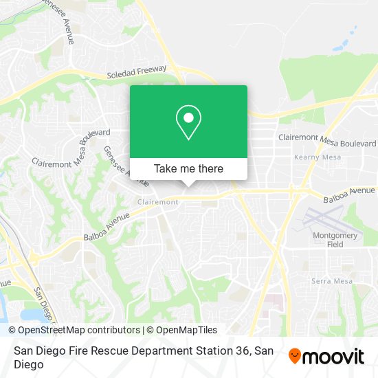 Mapa de San Diego Fire Rescue Department Station 36