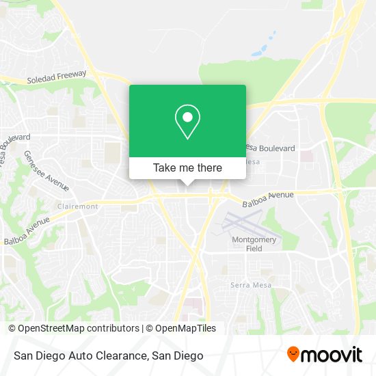 San Diego Auto Clearance map