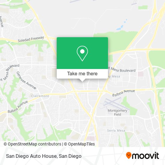 San Diego Auto House map