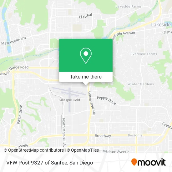 Mapa de VFW Post 9327 of Santee