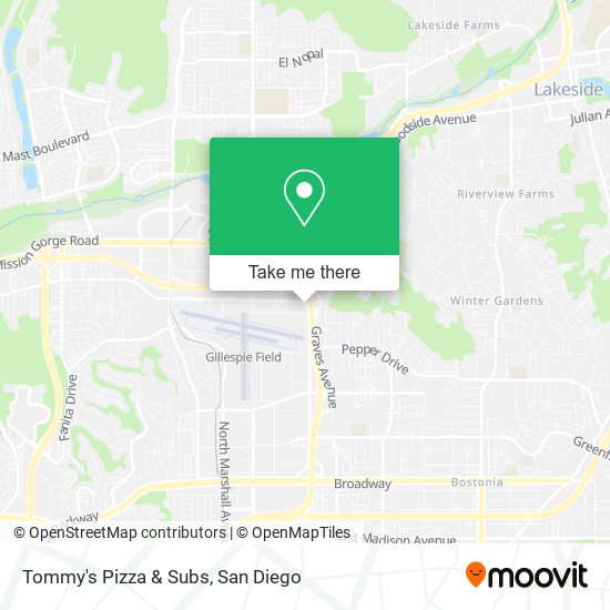 Mapa de Tommy's Pizza & Subs