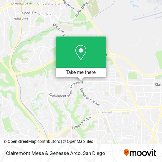 Clairemont Mesa & Genesse Arco map