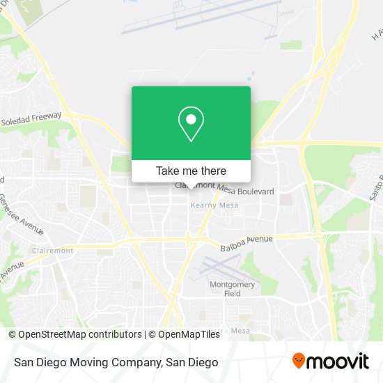 Mapa de San Diego Moving Company