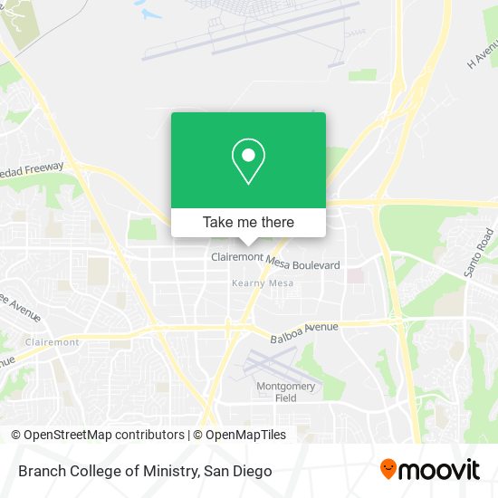 Branch College of Ministry map