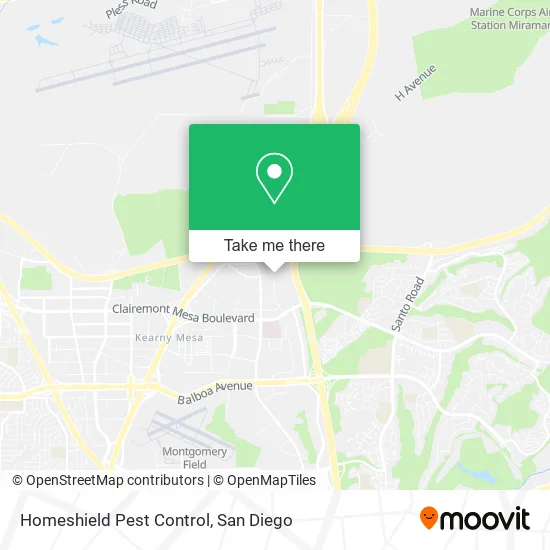 Mapa de Homeshield Pest Control