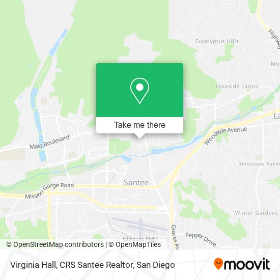 Mapa de Virginia Hall, CRS Santee Realtor