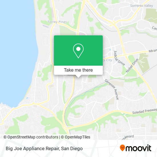 Big Joe Appliance Repair map