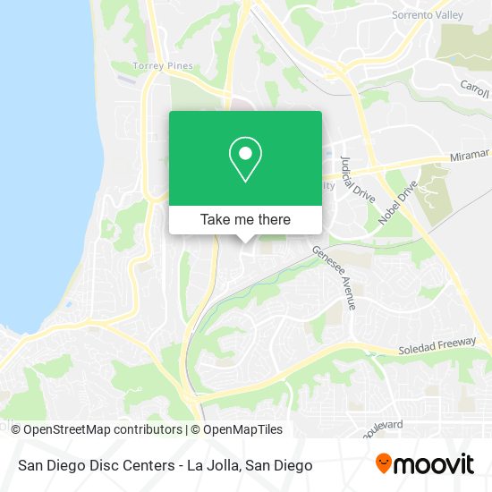 Mapa de San Diego Disc Centers - La Jolla