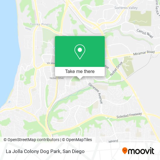 Mapa de La Jolla Colony Dog Park