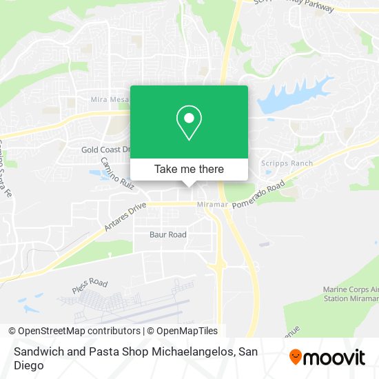 Sandwich and Pasta Shop Michaelangelos map