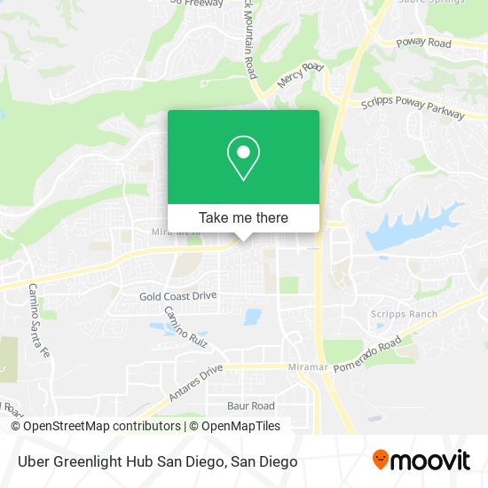 Uber Greenlight Hub San Diego map