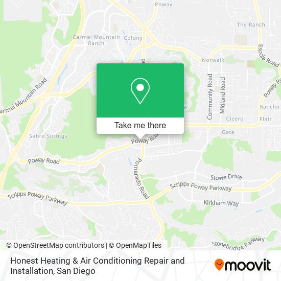 Honest Heating & Air Conditioning Repair and Installation map