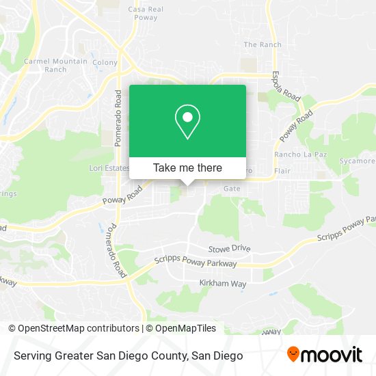 Mapa de Serving Greater San Diego County