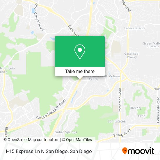 I-15 Express Ln N San Diego map