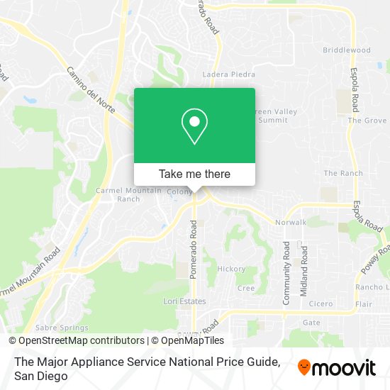 The Major Appliance Service National Price Guide map