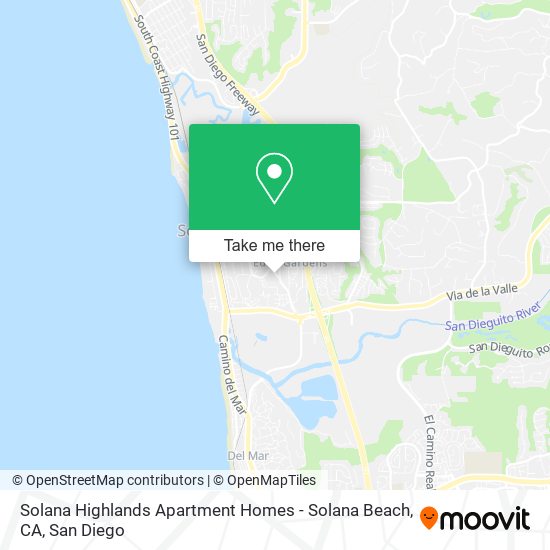 Mapa de Solana Highlands Apartment Homes - Solana Beach, CA