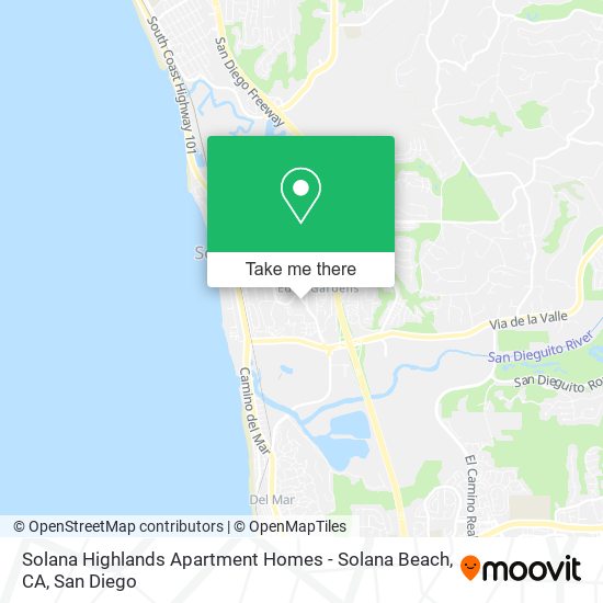 Solana Highlands Apartment Homes - Solana Beach, CA map