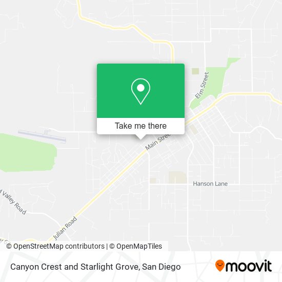 Canyon Crest and Starlight Grove map