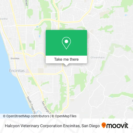 Halcyon Veterinary Corporation Encinitas map
