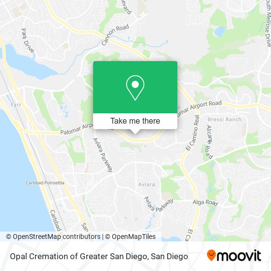 Opal Cremation of Greater San Diego map