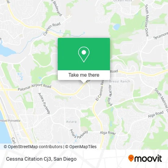 Cessna Citation Cj3 map