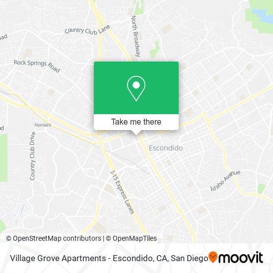 Mapa de Village Grove Apartments - Escondido, CA