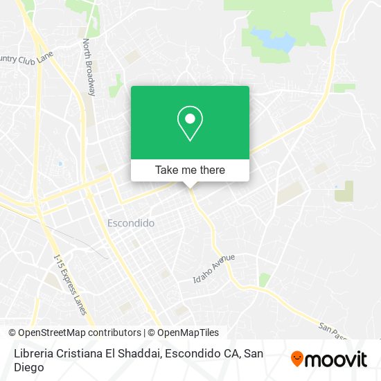 Mapa de Libreria Cristiana El Shaddai, Escondido CA