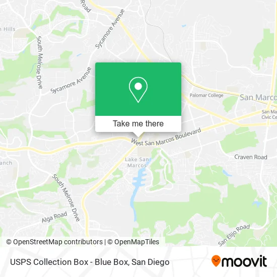 Mapa de USPS Collection Box - Blue Box
