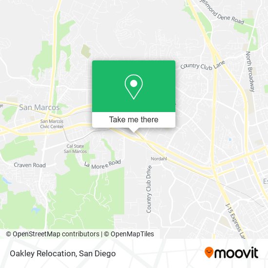 Mapa de Oakley Relocation