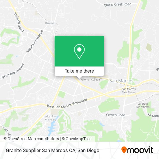 Mapa de Granite Supplier San Marcos CA