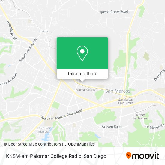 Mapa de KKSM-am Palomar College Radio