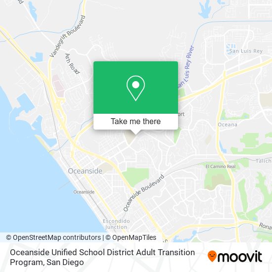 Mapa de Oceanside Unified School District Adult Transition Program