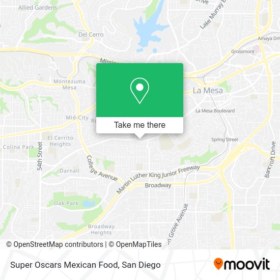 Super Oscars Mexican Food map