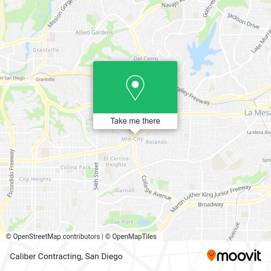 Caliber Contracting map