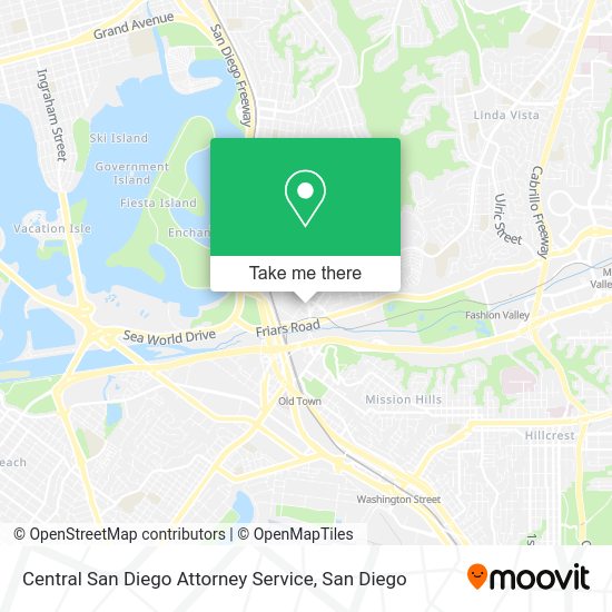 Central San Diego Attorney Service map