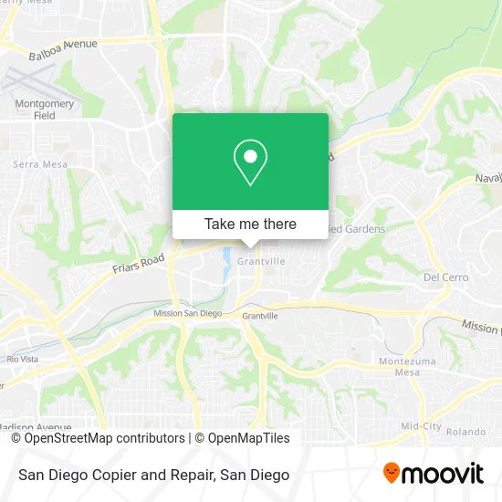 Mapa de San Diego Copier and Repair