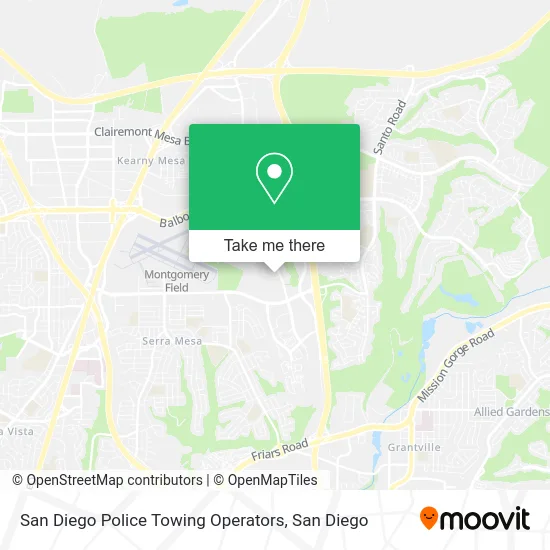 Mapa de San Diego Police Towing Operators