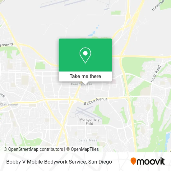 Bobby V Mobile Bodywork Service map