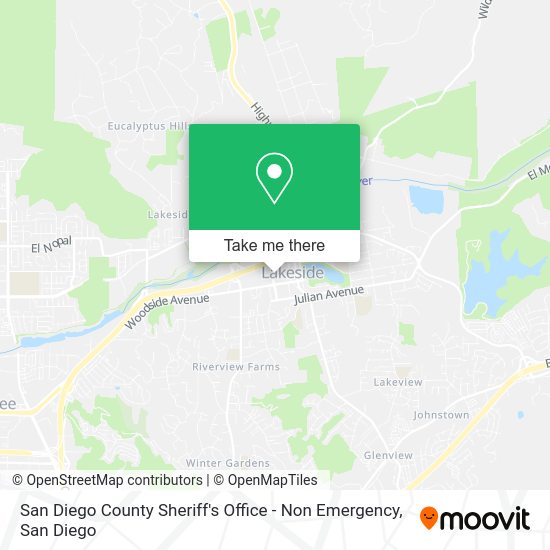 San Diego County Sheriff's Office - Non Emergency map