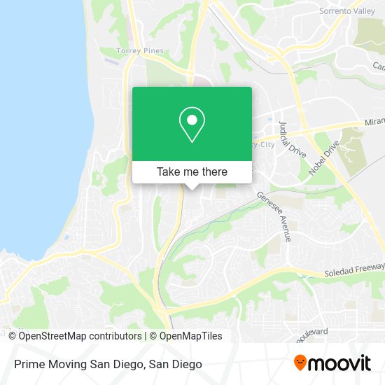 Prime Moving San Diego map
