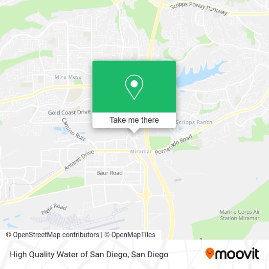 High Quality Water of San Diego map