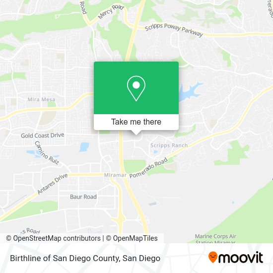 Mapa de Birthline of San Diego County