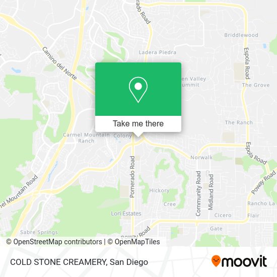 Mapa de COLD STONE CREAMERY