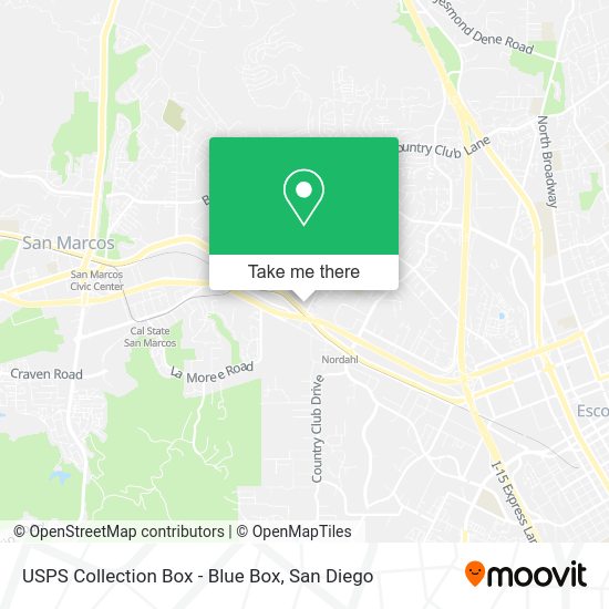 Mapa de USPS Collection Box - Blue Box