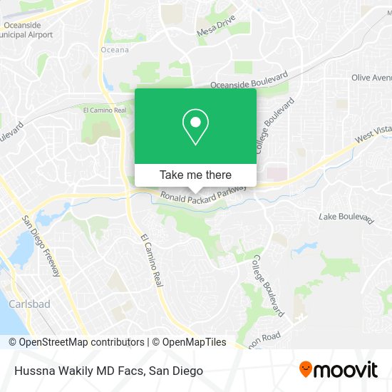 Hussna Wakily MD Facs map