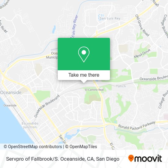 Servpro of Fallbrook / S. Oceanside, CA map