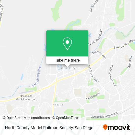 Mapa de North County Model Railroad Society